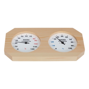 Sauna Thermo-/Hygrometer in Holz gefasst